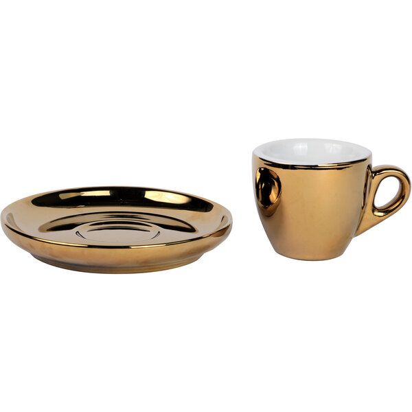 Espresso Tasse mit Untertasse, Gold, 55 ml