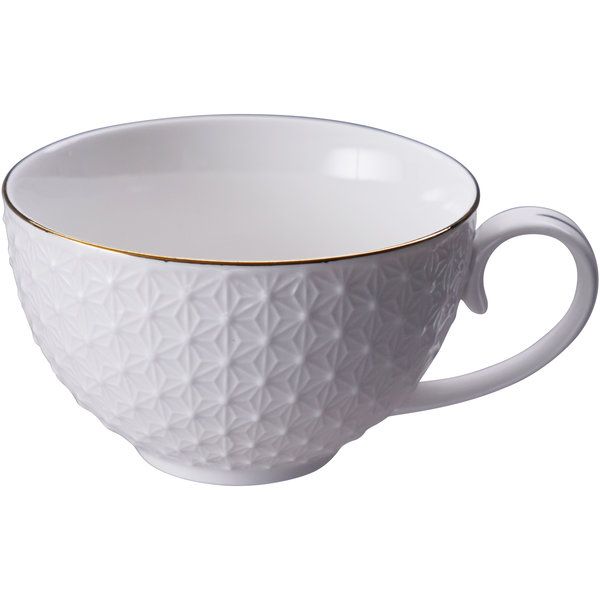 Nippon White Gold Rim Round Cup Star 250ml 16955 6/36