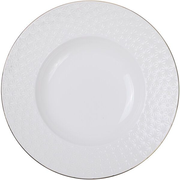 Nippon White Gold Rim Deep Plate 25.8cm 300ml Star 3/24