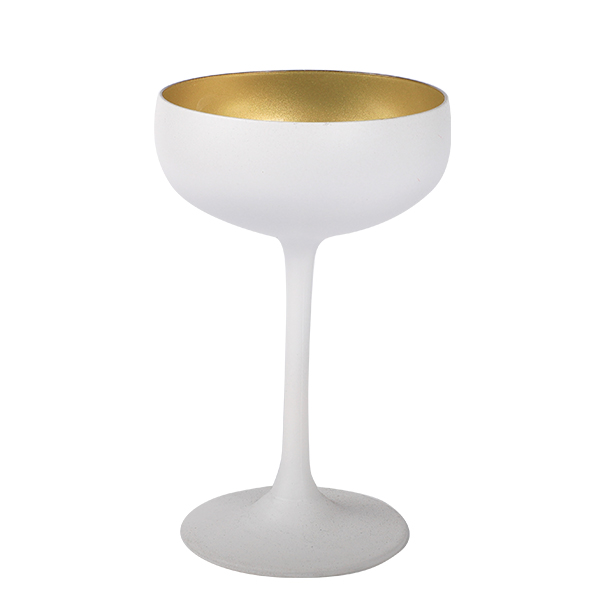 Sektschale Glas matt Weiss/Gold 230ml