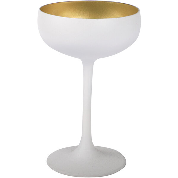 Sektschale Glas matt Weiss/Gold 230ml