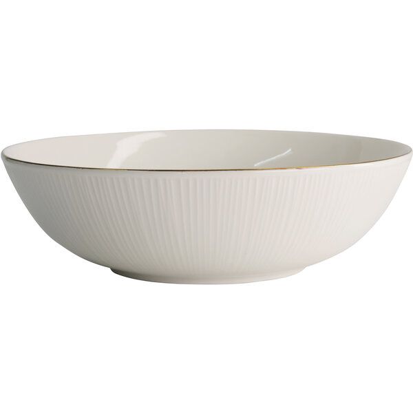 Nippon White w/Golden Rim Bowl 23x6.5cm Lines 3/18