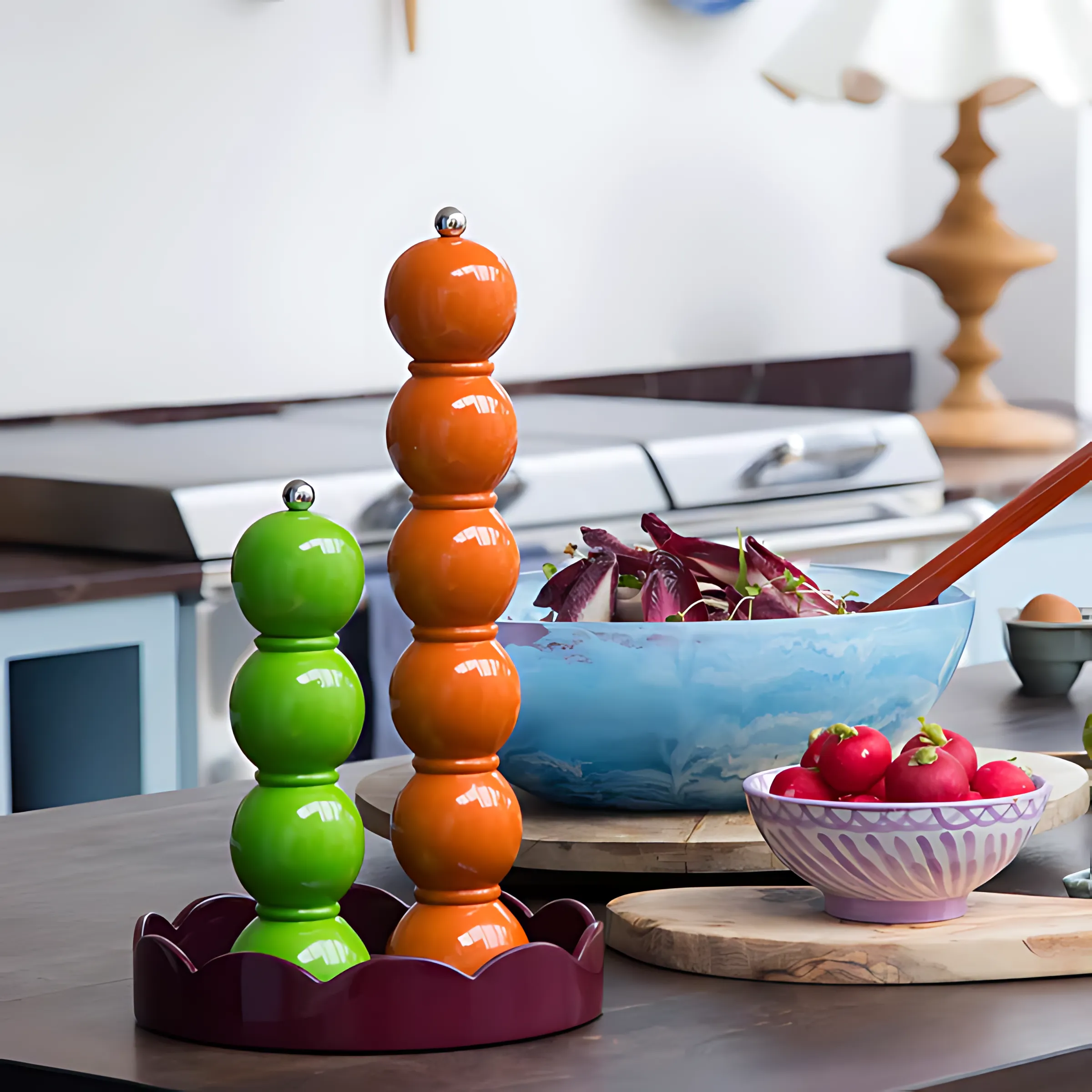 Salt & Pepper Mill "Bobbin", Orange, 23,5 cm