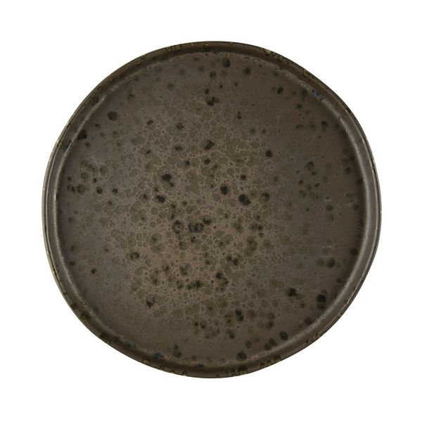 Phobos Brauner Dessertteller mit rostigen reaktiven Punkten Ø cm 20,5
