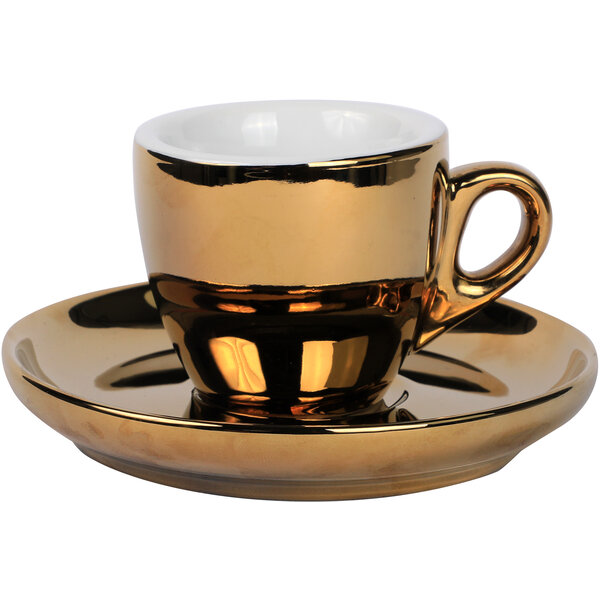 Espresso Tasse mit Untertasse Gold 55ml