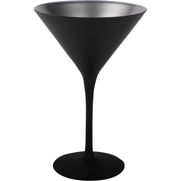 Cocktailschale Glas matt Schwarz/Silber 240ml