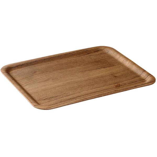 Nonslip-Tablett Teak 36x28 cm