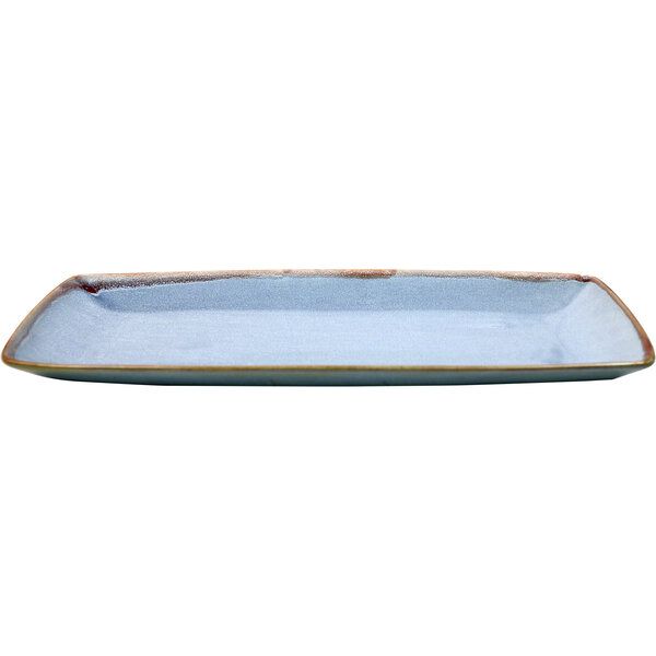 Ming Platte rechteckig, blau 35cm