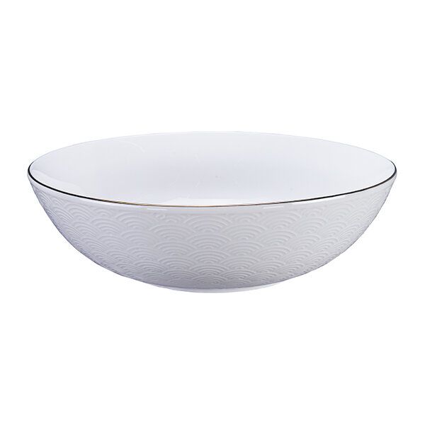 Nippon White w/Golden Rim Bowl 23x6.5cm Wave 3/18