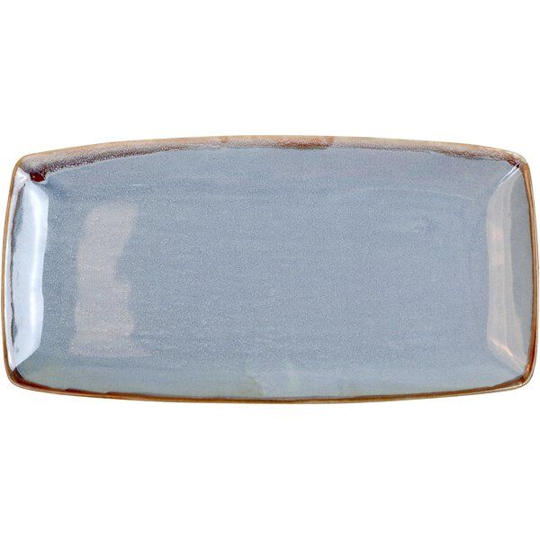 Ming Platte rechteckig, blau 35cm