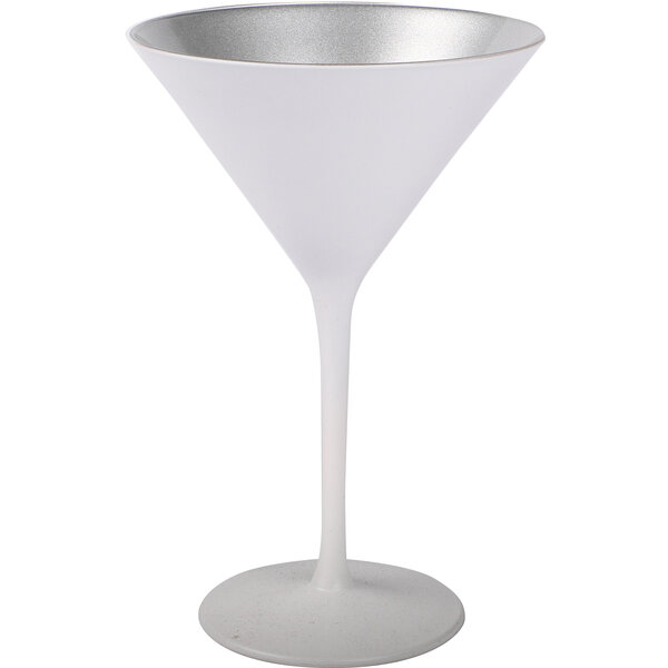 Cocktailschale Glas matt Weiss/Silber 240ml
