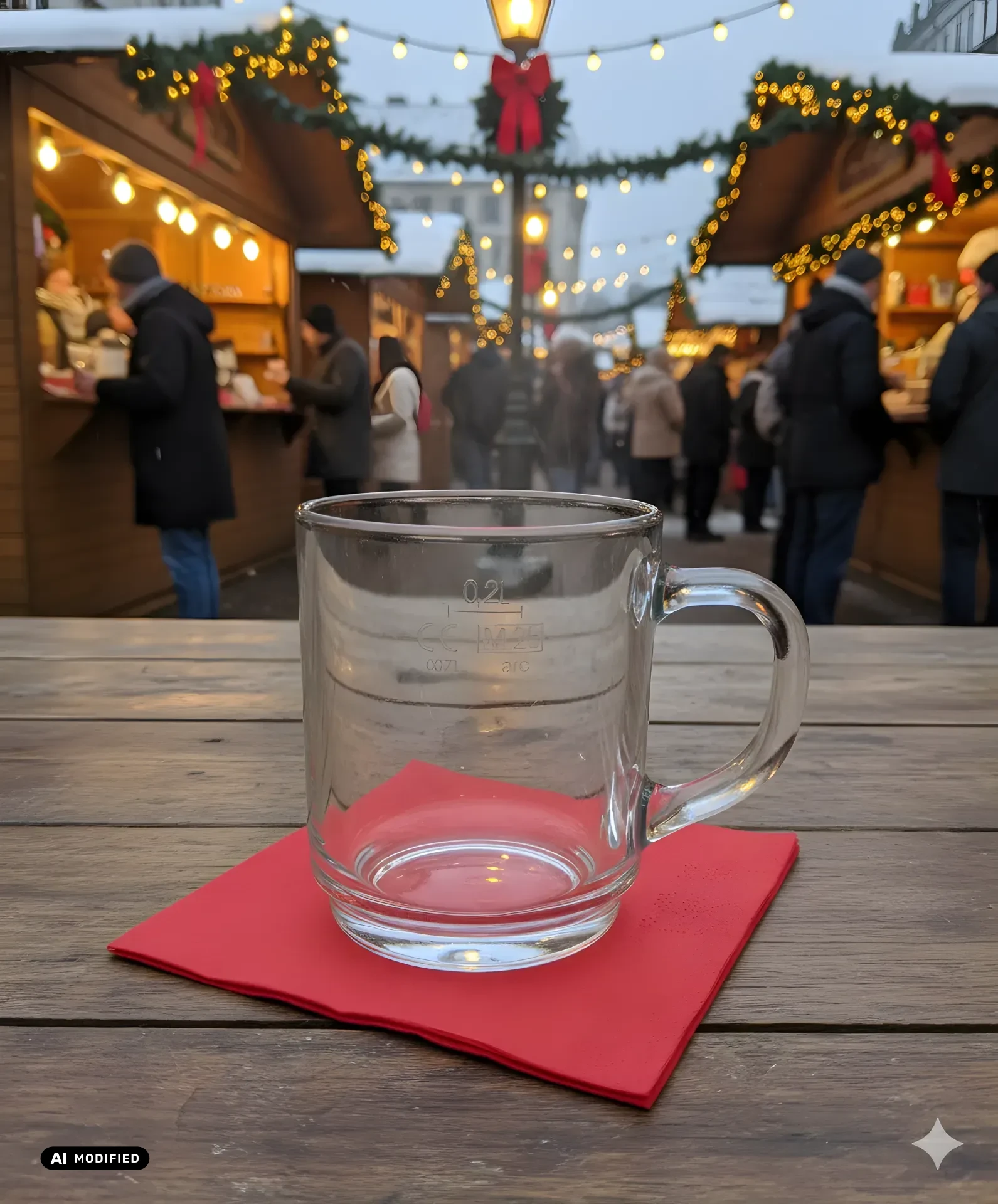 Tee-/Glühweinbecher 250ml, stapelbar, 0,2l Eichung