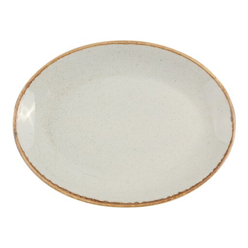 112118 Seasons Grey Oval Plate 18cm