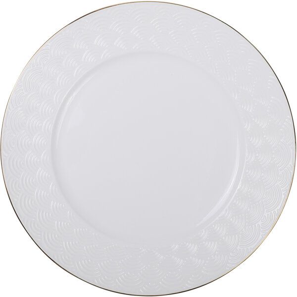 Nippon White Gold Rim Plate 29.5cm Wave 1/18