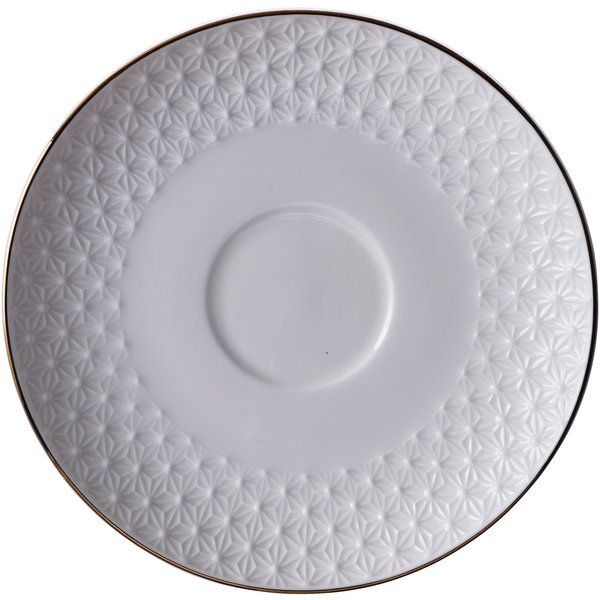 Nippon White Gold Rim Saucer For Round Cup Star 250ml 16959 6/36