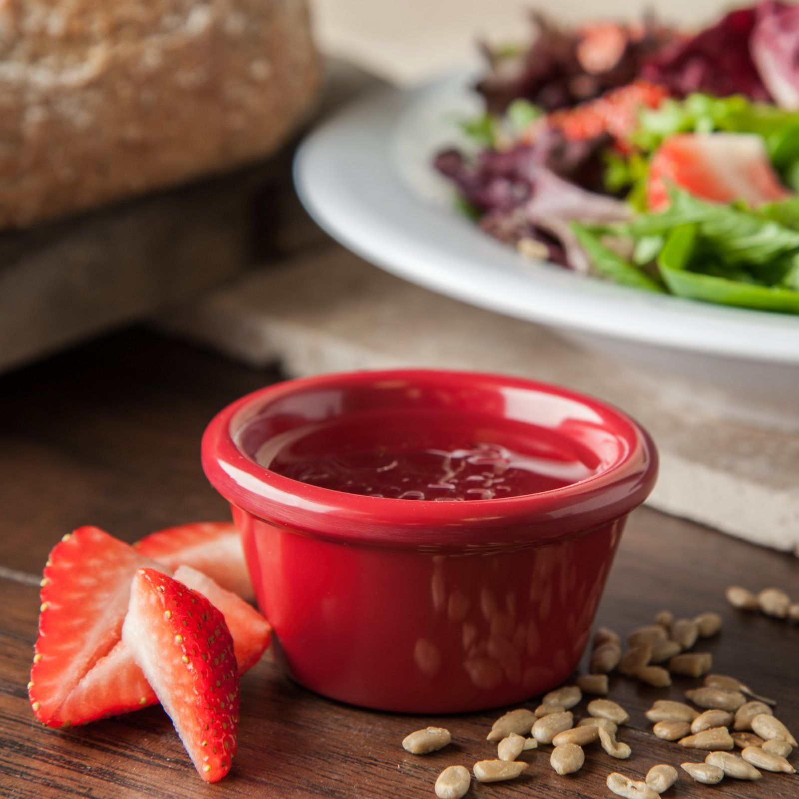 Melamine Ramekin Smooth 2 oz roma red