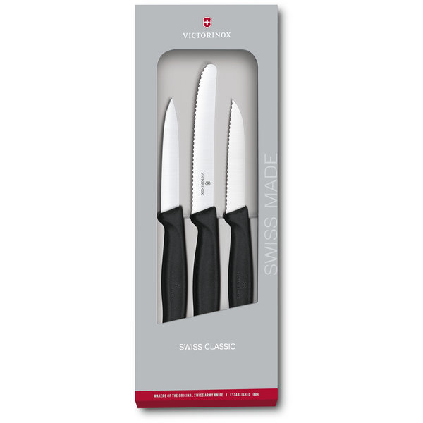 Gemüsemesser-Set SwissClassic, 3-tlg., schwarz