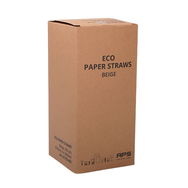 Papier Trinkhalme ECO Beige 6x200mm