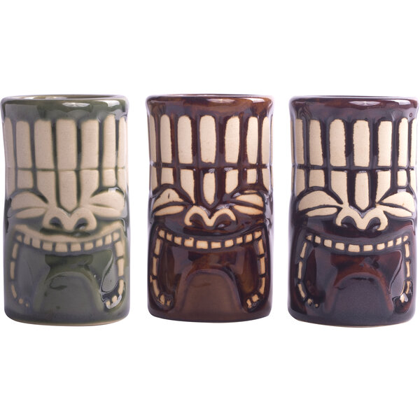 Tiki Mug - Shot Sets - Khaki/Green/Brown 40ml