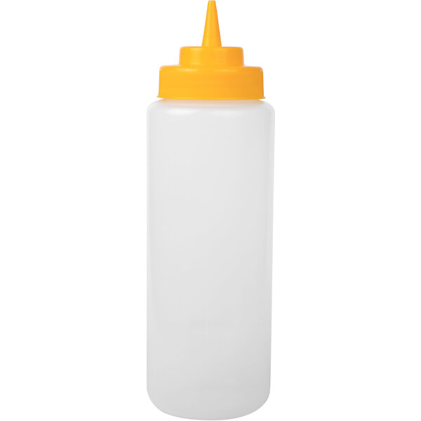 Mustard Squeeze Bottle, 32 oz, 944 ml, Wide Mouth