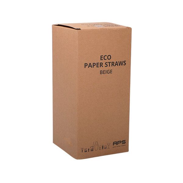 Papier Trinkhalme Beige 8x230mm