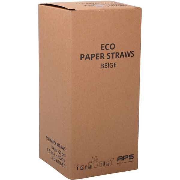 Papier Trinkhalme ECO Beige 6x200mm