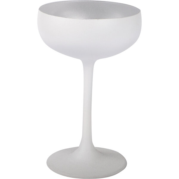 Sektschale Glas matt Weiss/Silber 230ml