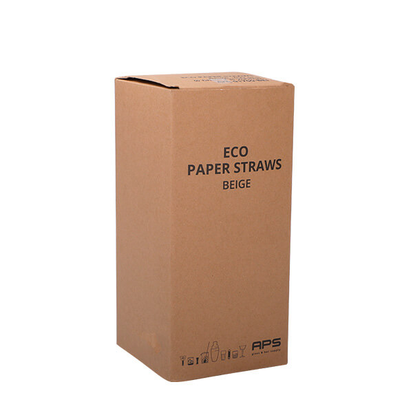 Papier Trinkhalme Beige 8x250mm