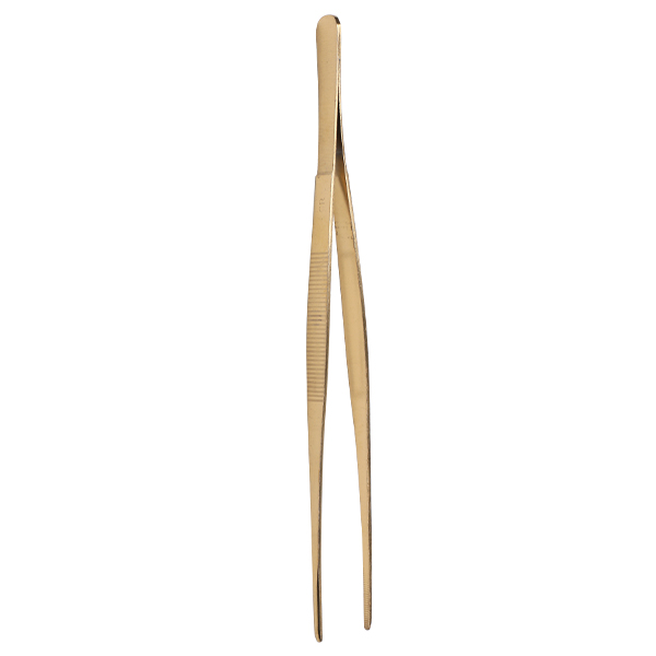 Tweezers 25cm, S/S with gold plating