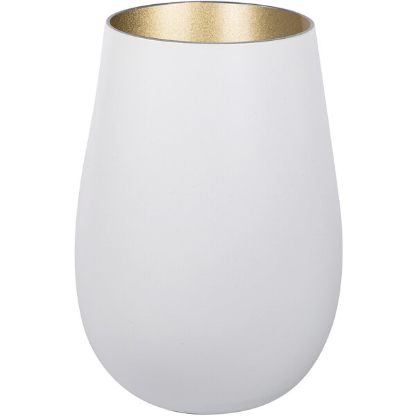 Becher Glas Außen: Matt-Weiss, Innen: Gold, 465 ml - Elements