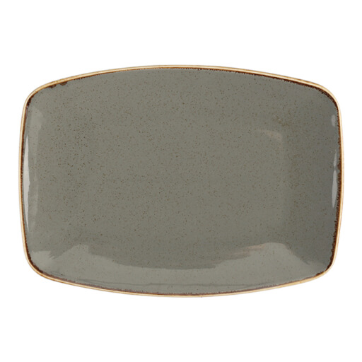 118432 Porland Seasons Dark Grey Oval Plate 32cm