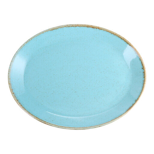 112118 Seasons Turquoise Oval Plate 18Cm