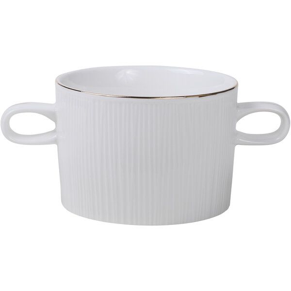 Nippon White Gold Rim Soupbowl 9x6.5cm 300ml Lines 6/48