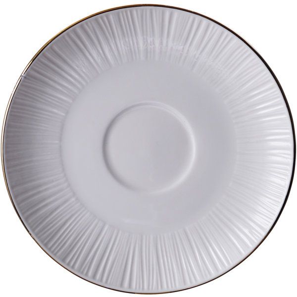 Nippon White Gold Rim Saucer For Round Cup Lines 250ml 16958 6/36