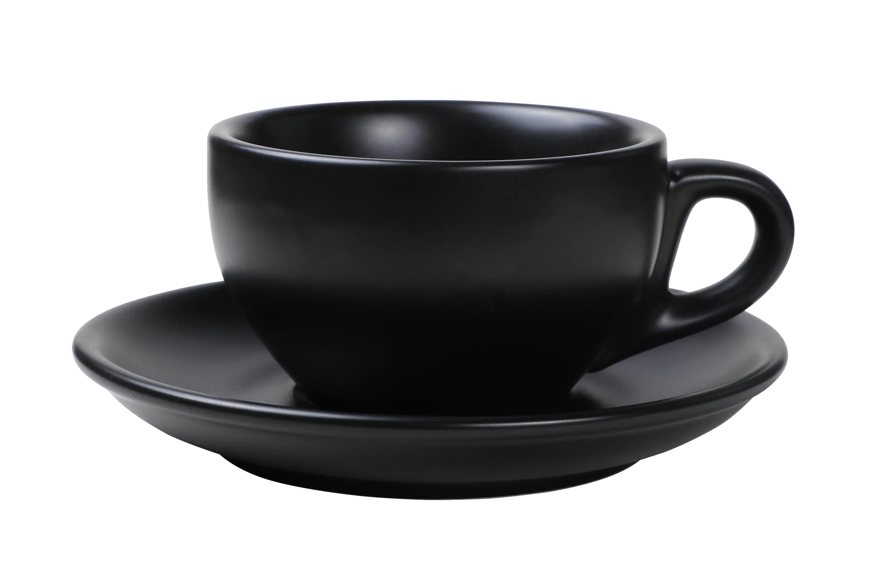 Café Latte Cup & Saucer Set, 6pcs, black
