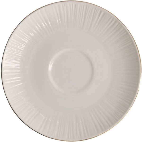 Nippon White Gold Rim Saucer For Round Cup Lines 250ml 16958 6/36