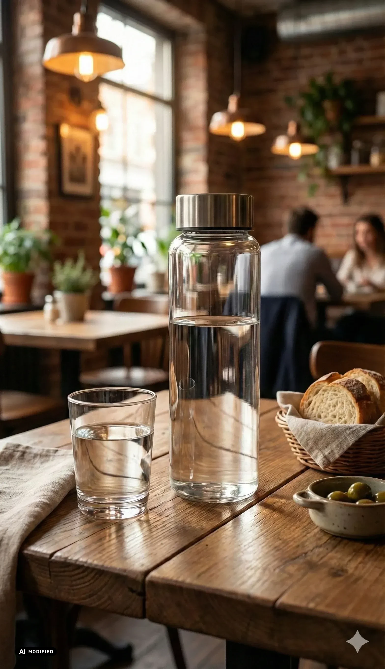 Glas Flasche mit Edelstahldeckel, 750 ml