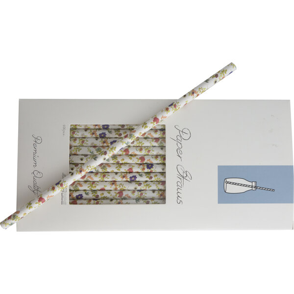 Trinkhalme Papier Floral