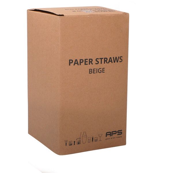 Papier Trinkhalme ECO Beige 6x150mm
