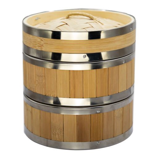 Bamboo Steamer Ø 13 cm 3pcs set