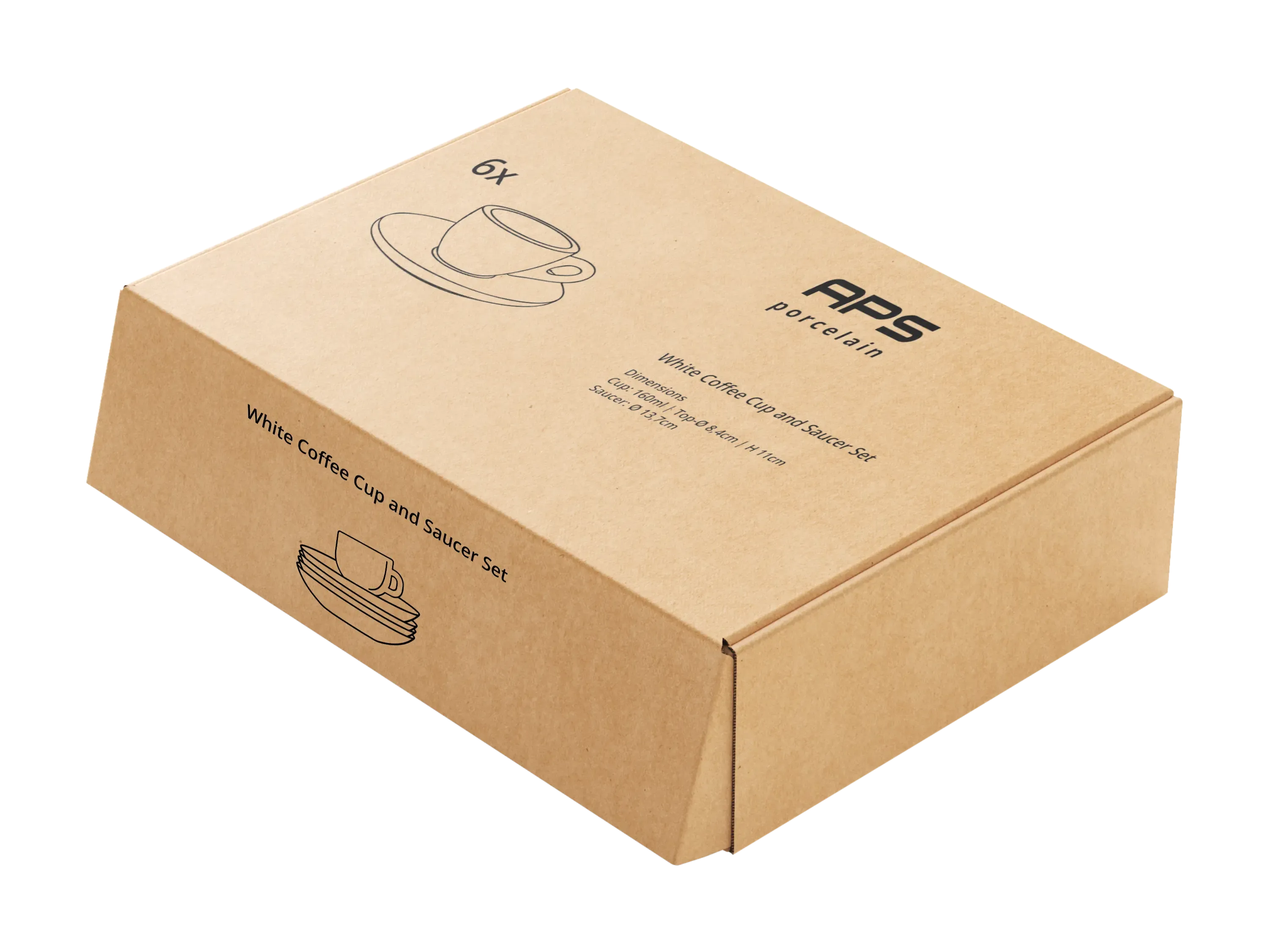 Coffee Cup & Saucer Set, 6pcs