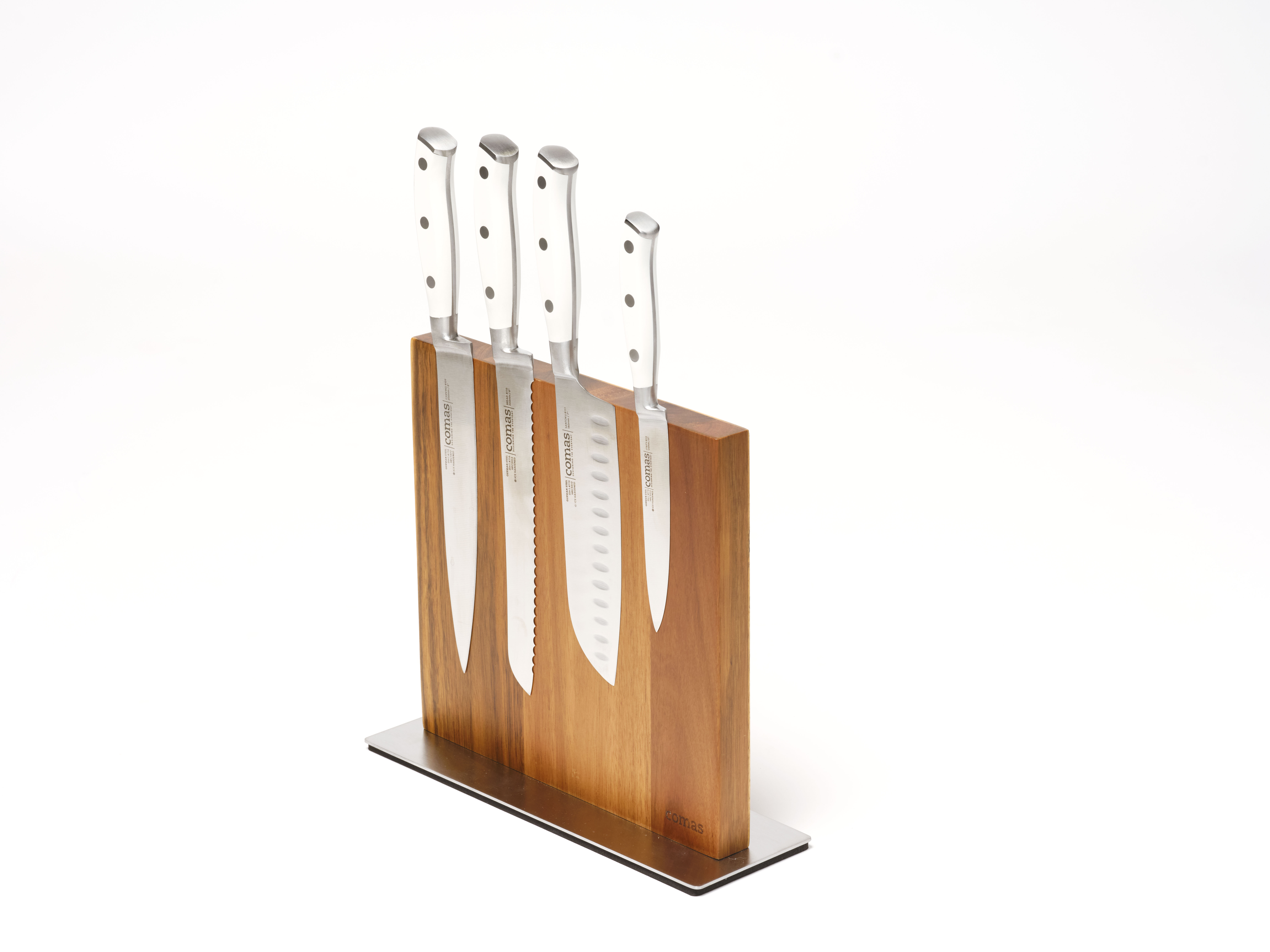 UTSET Iman Acacia Tabletop Magnet Knife Display