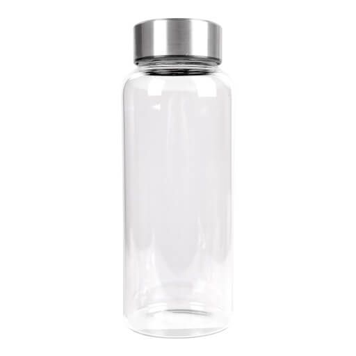 Glas Flasche mit Edelstahldeckel, 1L