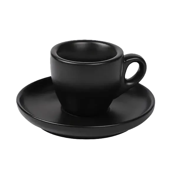 Espresso Cup & Saucer Set, 6pcs, schwarz