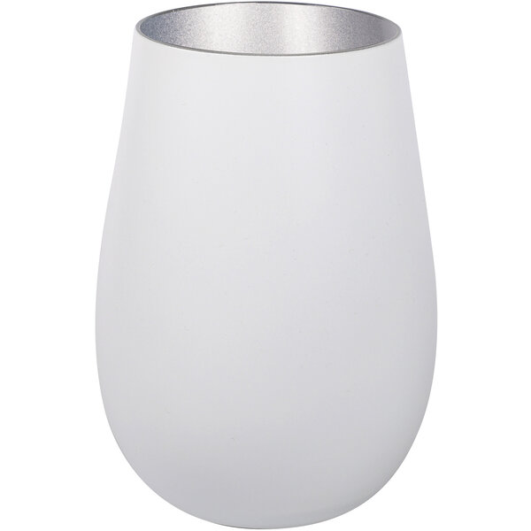 Becher Glas Außen: Matt Weiss, Innen: Silver 465 ml - Elements