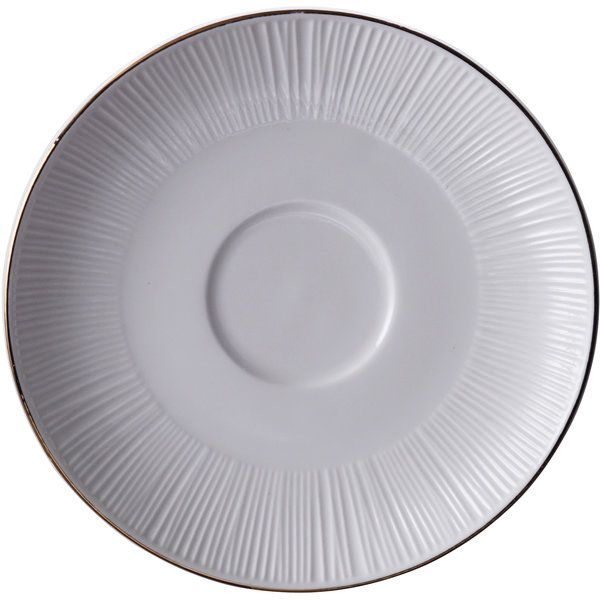 Nippon White Gold Rim Saucer For Round Cup Lines 180ml 16950 6/48