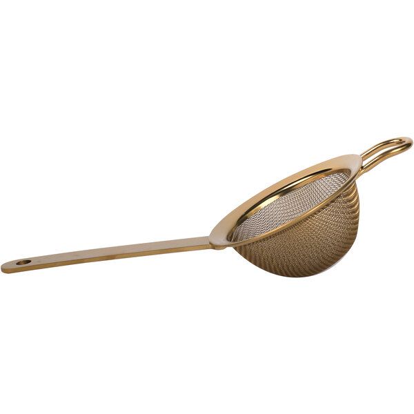 Vergoldetes Edelstahl Barsieb 7,6cm