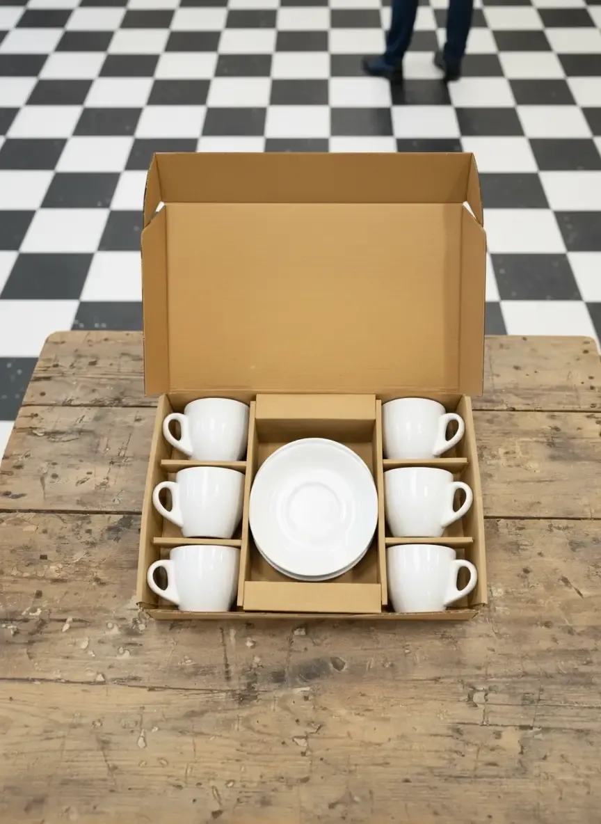 Café Latte Cup & Saucer Set, 6pcs