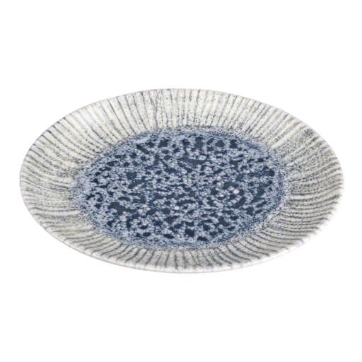 112126 Iris Blue Oval Plate 26cm