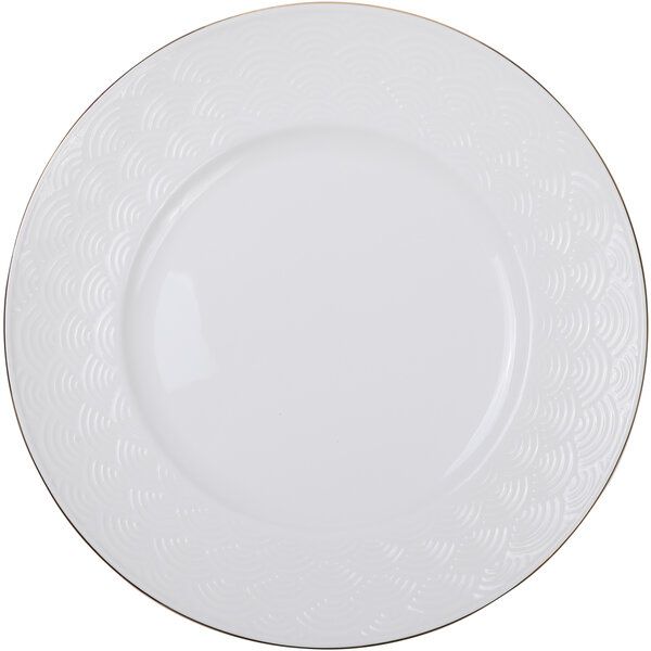 Nippon White Gold Rim Plate 23cm Wave 3/36
